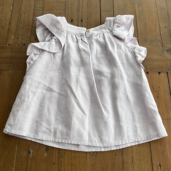 Crewcuts lilac linen flutter shoulder top and cropped pants matching set nwot - Picture 6 of 10